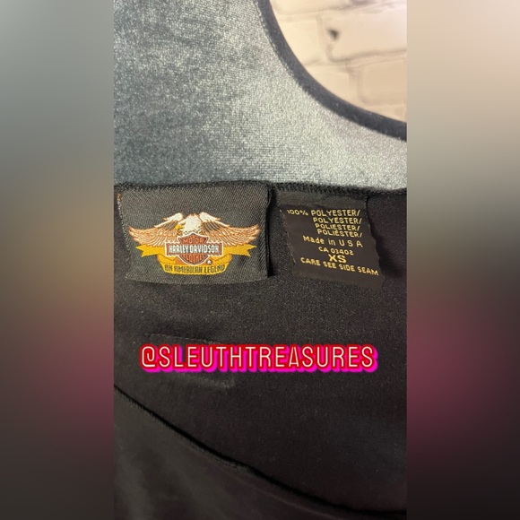 Women’s Harley Davidson Long Sleeve Black Blouse With Rhinestones And Logo XS - Picture 6 of 6